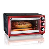 4 Slice Toaster Oven, Red
