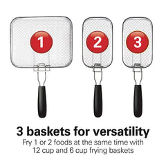 Deep Fryer, 4.5 Liters/19 Cup Oil Capacity Professional-Style with 3 Baskets