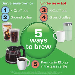 FlexBrew® Advanced 5-in-1 Coffee Maker, Removable Dual-Position, Black & Stainless