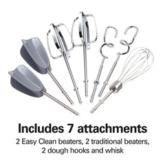 6 Speed Hand Mixer with Snap-On Case, Black