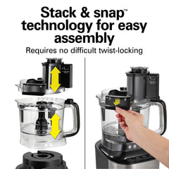 Hamilton Beach® Stack & Snap™ 10-Cup Food Processor with Bowl Scraper, Black, R70822